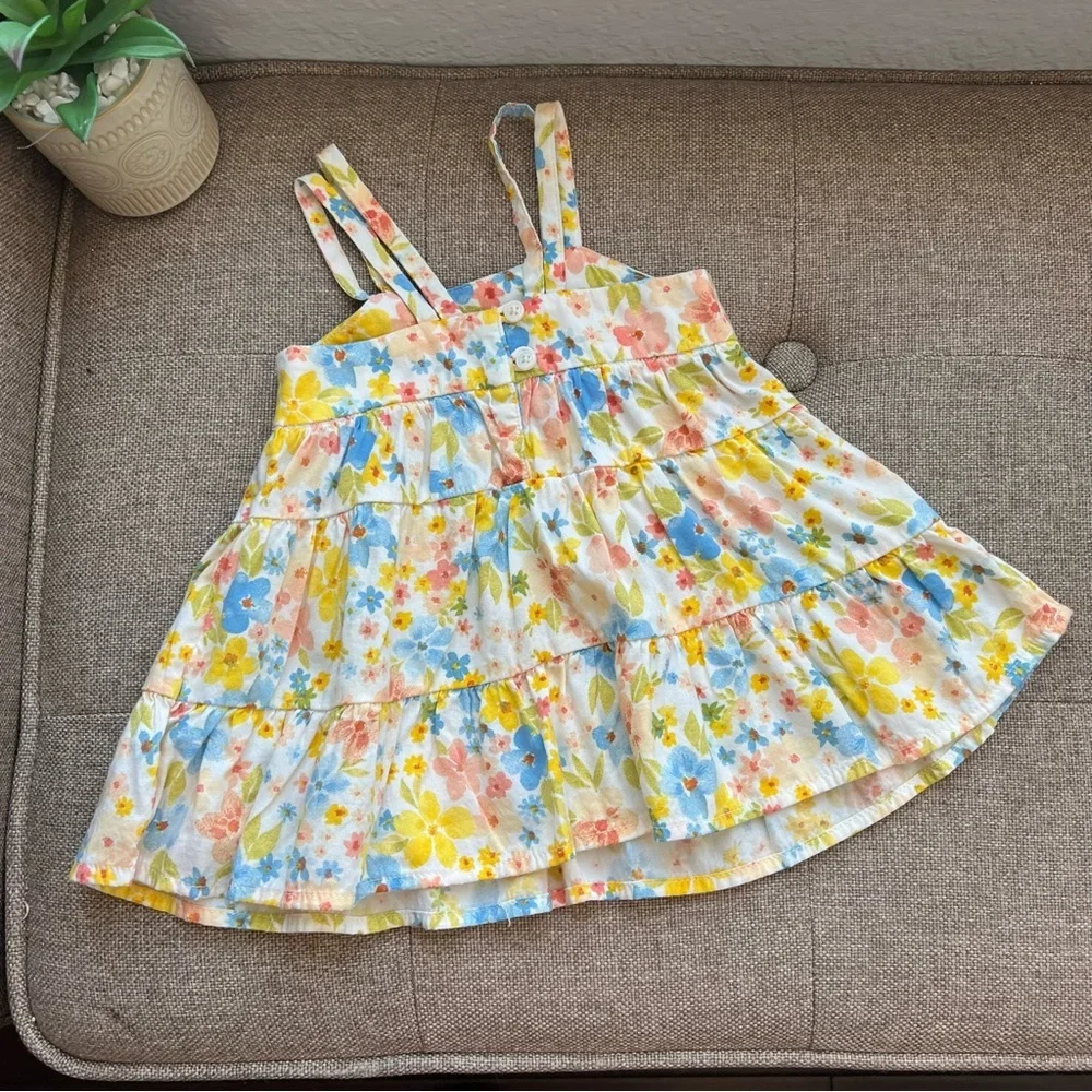 Old Navy Baby Girl Floral Tiered Dress 6-12M Pastel‎ Spring Summer